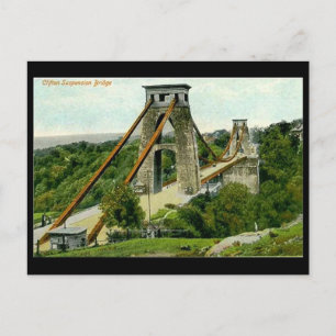 Gammalt vykort - Bristol, Clifton Suspension Bridg