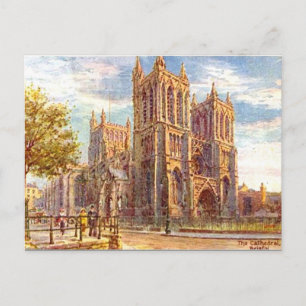 Gammalt vykort - Bristolkatedral