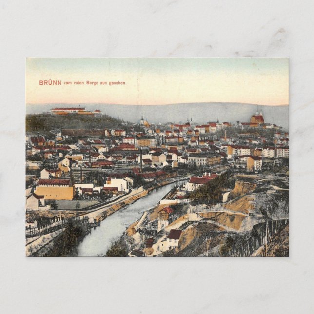 Gammalt vykort - Brno, Tjeckien (Framsida)