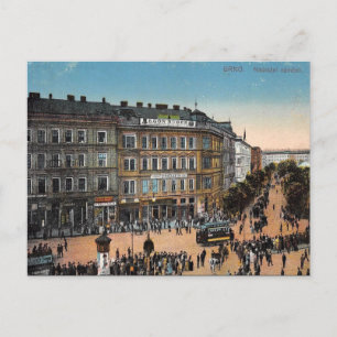 Gammalt vykort - Brno, Tjeckien