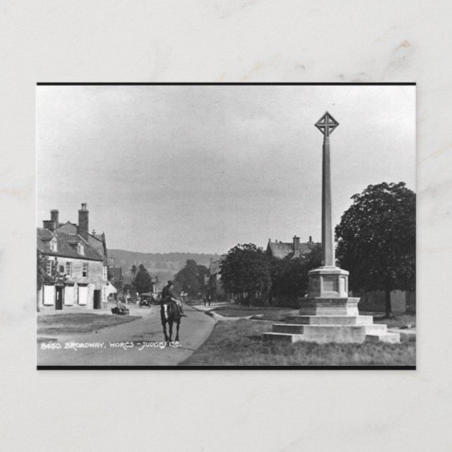 Gammalt vykort - Broadway, Worcestershire (Framsida)