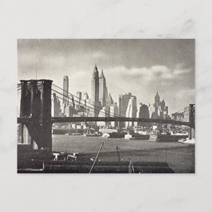 Gammalt vykort - Brooklyn Bridge, NYC