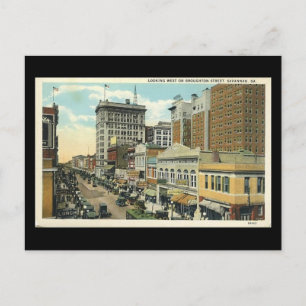 Gammalt vykort, Broughton St, Savannah, Georgien Vykort