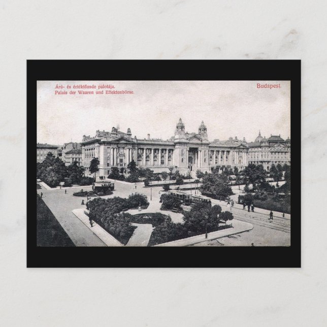 Gammalt vykort - Budapest (Framsida)