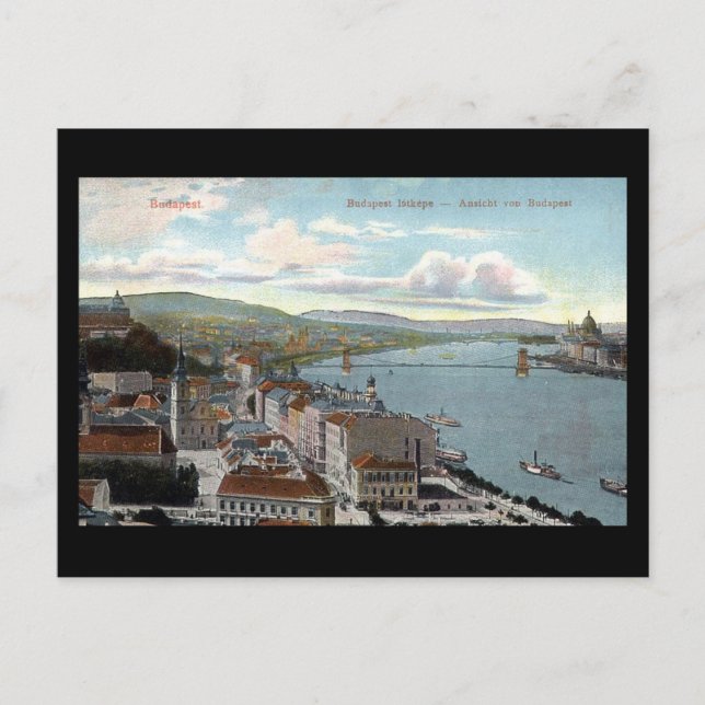 Gammalt vykort - Budapest 1914 (Framsida)