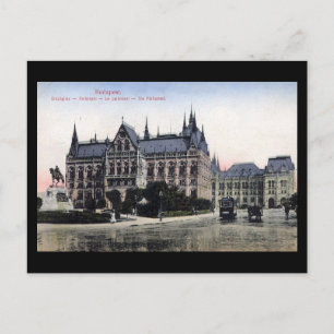 Gammalt vykort - Budapest, parlamentet 1913