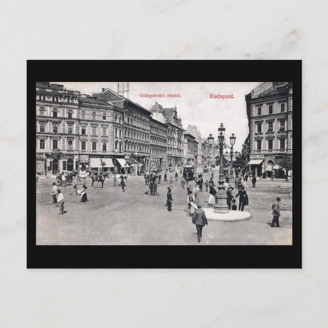 Gammalt vykort - Budapest, Ungern (Framsida)