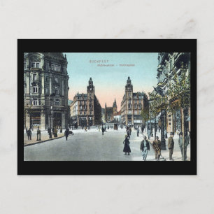 Gammalt vykort - Budapest, Ungern, 1908