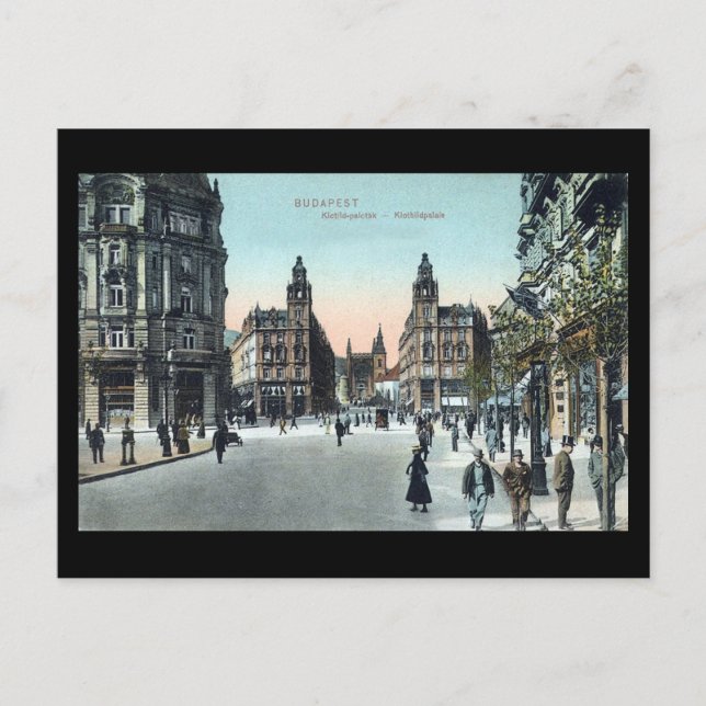 Gammalt vykort - Budapest, Ungern, 1908 (Framsida)