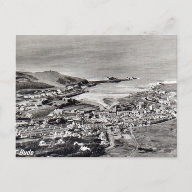 Gammalt vykort - Bude, Cornwall (Framsida)
