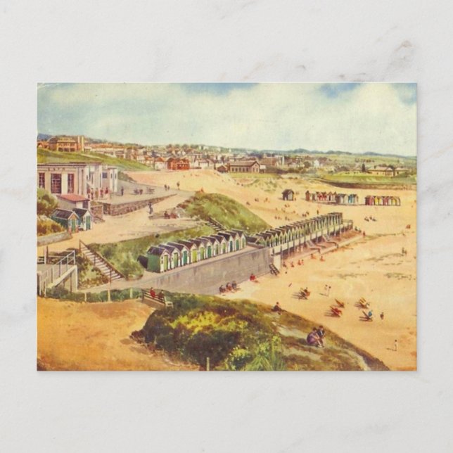 Gammalt vykort - Bude, Cornwall (Framsida)