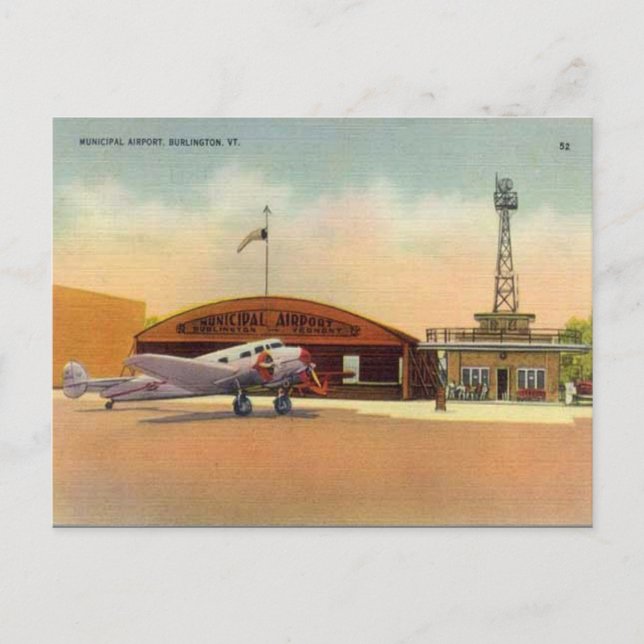 Gammalt vykort - Burlington, Vermont (Framsida)