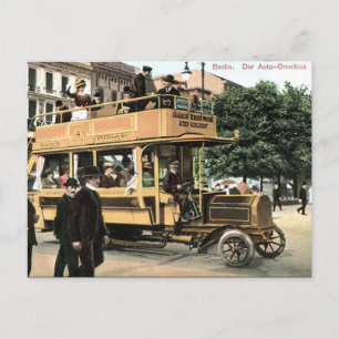 Gammalt vykort - Buss, Berlin