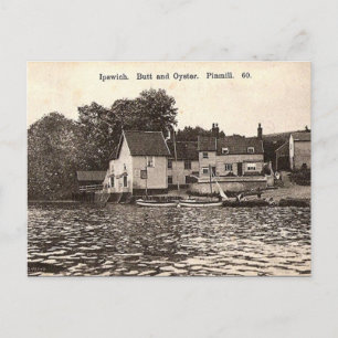 Gammalt vykort - Butt and Oyster, Pin Mill, Ipswic
