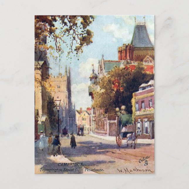 Gammalt vykort - Cambridge (Framsida)