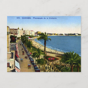 Gammalt vykort - Cannes, La Croisette