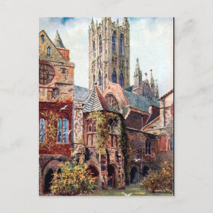 Gammalt vykort - Canterbury Cathedral