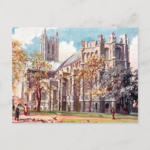 Gammalt vykort - Canterbury Cathedral
