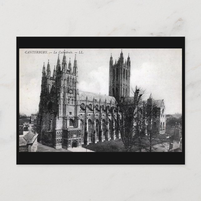 Gammalt vykort - Canterbury Cathedral (Framsida)