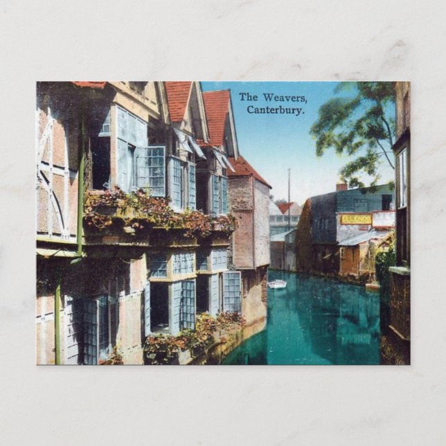 Gammalt vykort - Canterbury, Weavers (Framsida)