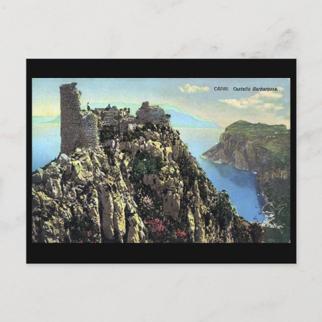 Gammalt vykort - Capri, Italien (Framsida)