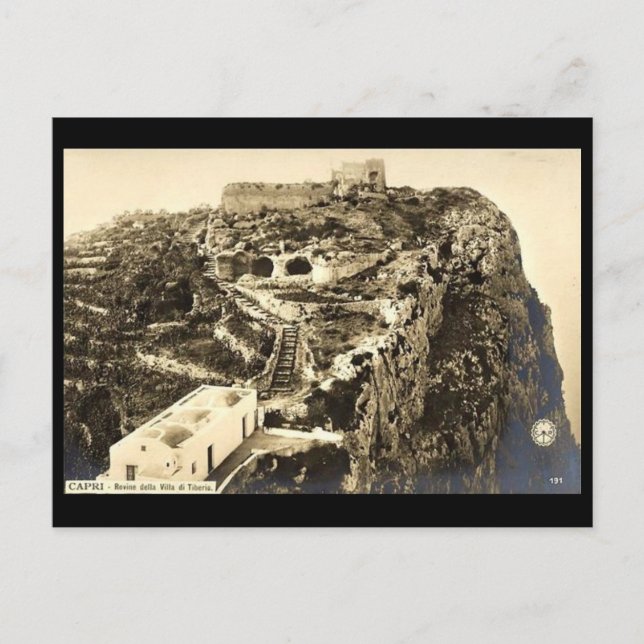 Gammalt vykort - Capri, Italien (Framsida)