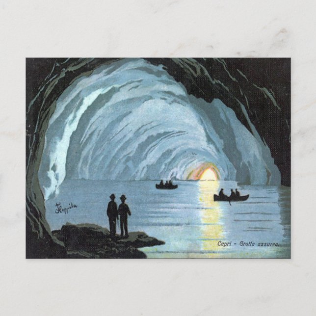 Gammalt vykort - Capri, Italien (Framsida)