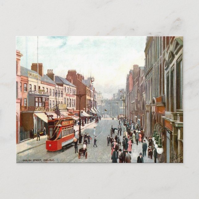 Gammalt vykort - Carlisle, Cumbria (Framsida)