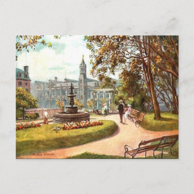 Gammalt vykort - Carlisle, Cumbria (Framsida)