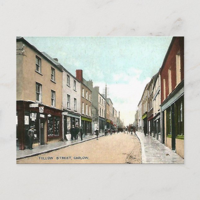 Gammalt vykort - Carlow, Irland (Framsida)