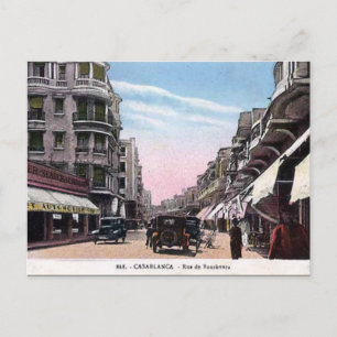 Gammalt vykort - Casablanca, Marocko
