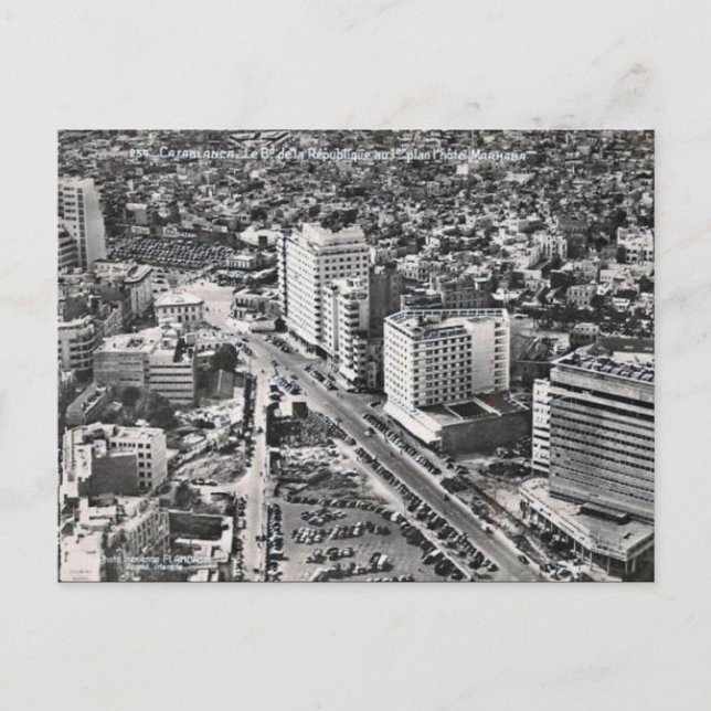 Gammalt vykort - Casablanca, Marocko (Framsida)