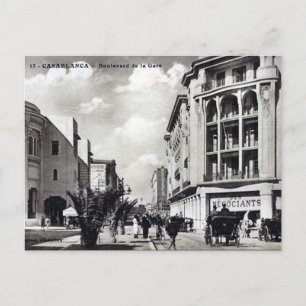 Gammalt vykort - Casablanca, Marocko