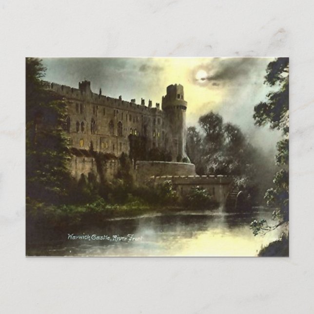 Gammalt vykort - Castle, Warwick (Framsida)