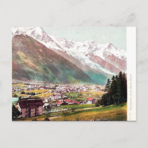 Gammalt vykort - Chamonix och Mont Blanc