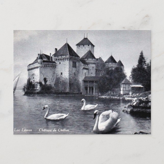 Gammalt vykort - Château de Chillon, Schweiz (Framsida)
