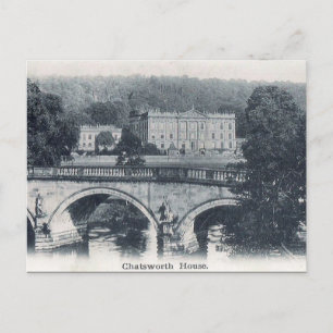 Gammalt vykort - Chatsworth House, Derbyshire