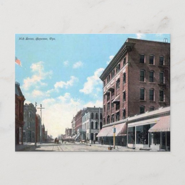 Gammalt vykort - Cheyenne, Wyoming (Framsida)