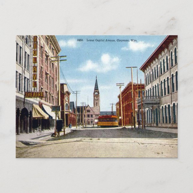 Gammalt vykort - Cheyenne, Wyoming (Framsida)