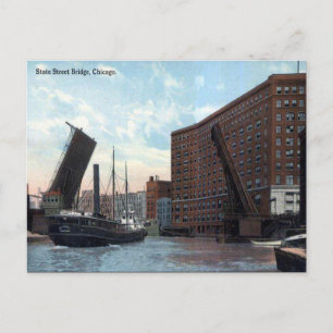 Gammalt vykort - Chicago, Illinois