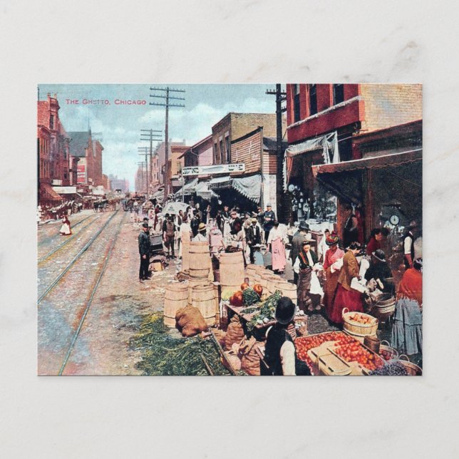 Gammalt vykort - Chicago, Illinois (Framsida)