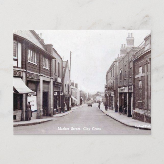 Gammalt vykort - Clay Kor, Derbyshire (Framsida)