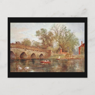 Gammalt vykort - Clopton Bridge, Stratford-upon-Av