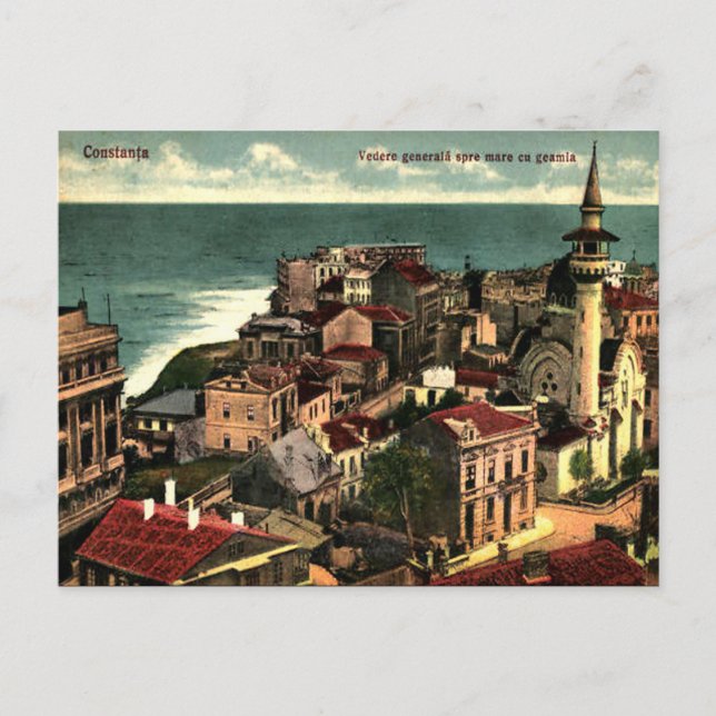 Gammalt vykort - Constanta, Rumänien (Framsida)