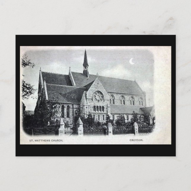 Gammalt vykort - Croydon, London (Framsida)