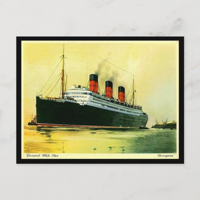 Gammalt vykort - Cunard Liner "Berengaria". (Framsida)