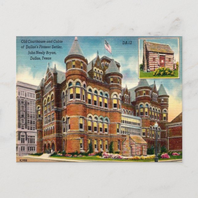 Gammalt vykort - Dallas, Texas (Framsida)