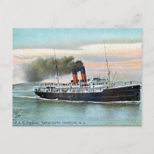 Gammalt vykort - DAR Steamer, Yarmouth, NS