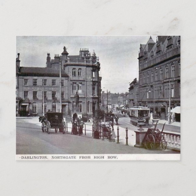 Gammalt vykort - Darlington, Co Durham (Framsida)