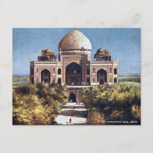 Gammalt vykort - Delhi, Indien